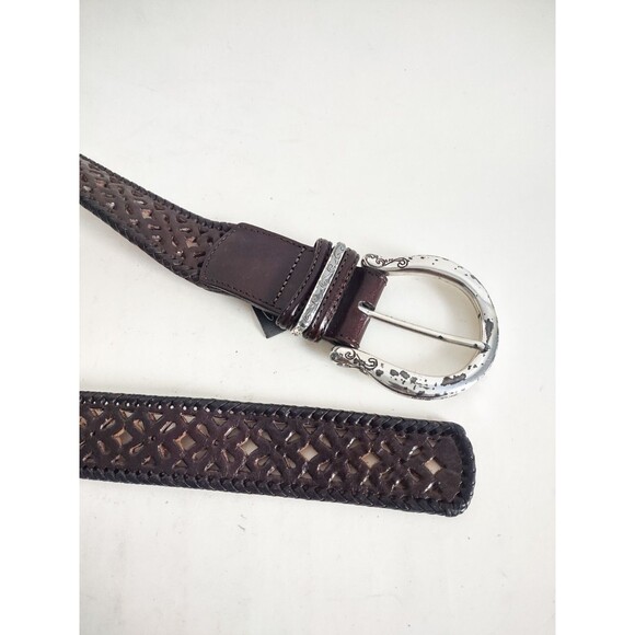 Brighton Belt Womens Size 36" Waist Leather Western Dark Brown Black Distressed - Picture 5 of 6